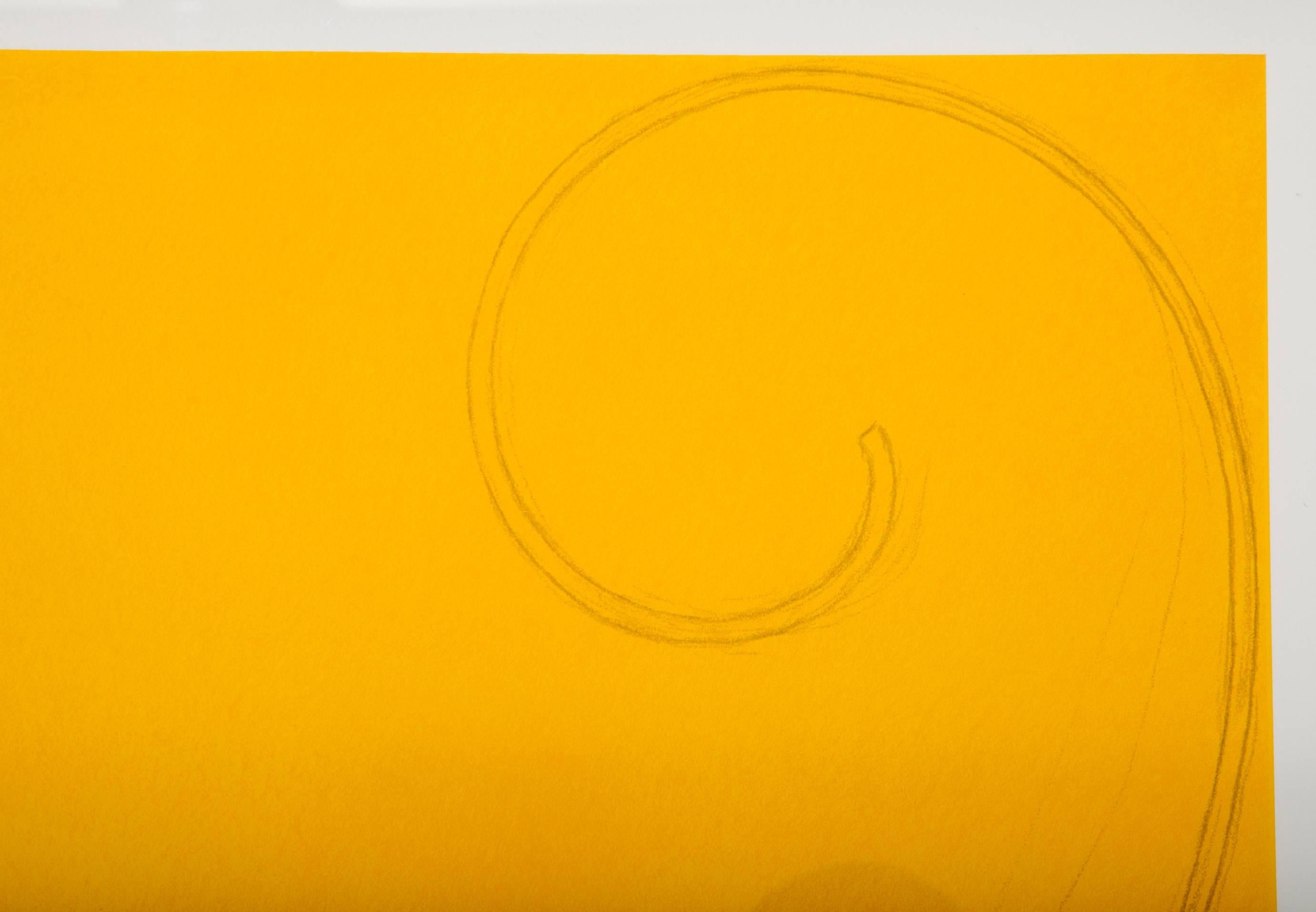 Sérigraphie en soie jaune « Figure bouclée » de Robert Mangold en vente 1
