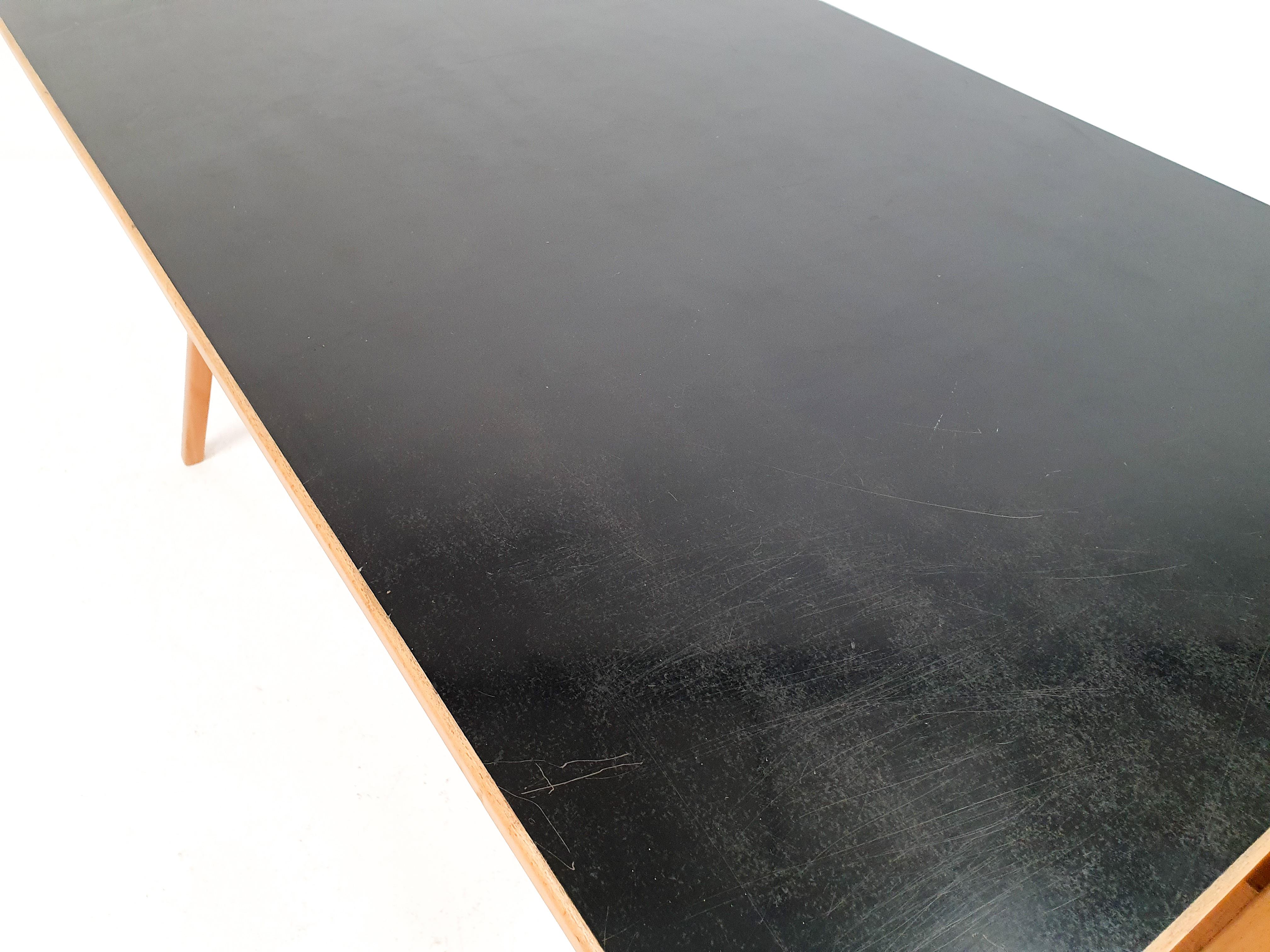 Robin Day Hillestak Table/Desk with Black Warerite Top for Hille, 1950s 1