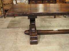 A Robust 19th Century Heavy Oak Monastery Style Dining Table from France