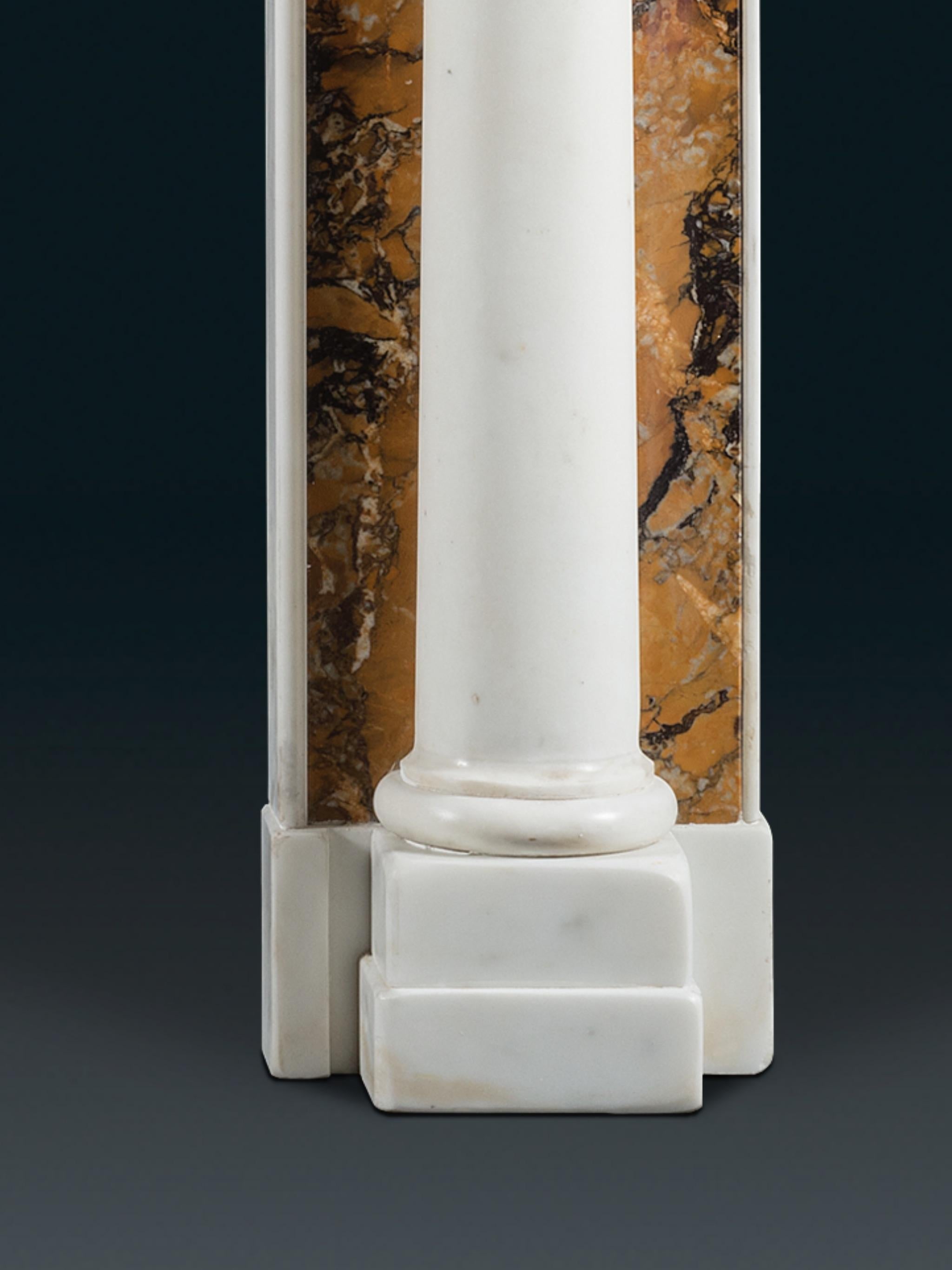 A Robust Regency Chimneypiece in Statuary and Convent Sienna Marbles For Sale 1