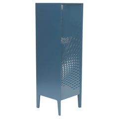 Roche Bobois Painted Blue Wood Cabinet Having a Single Textured Laminate Door 