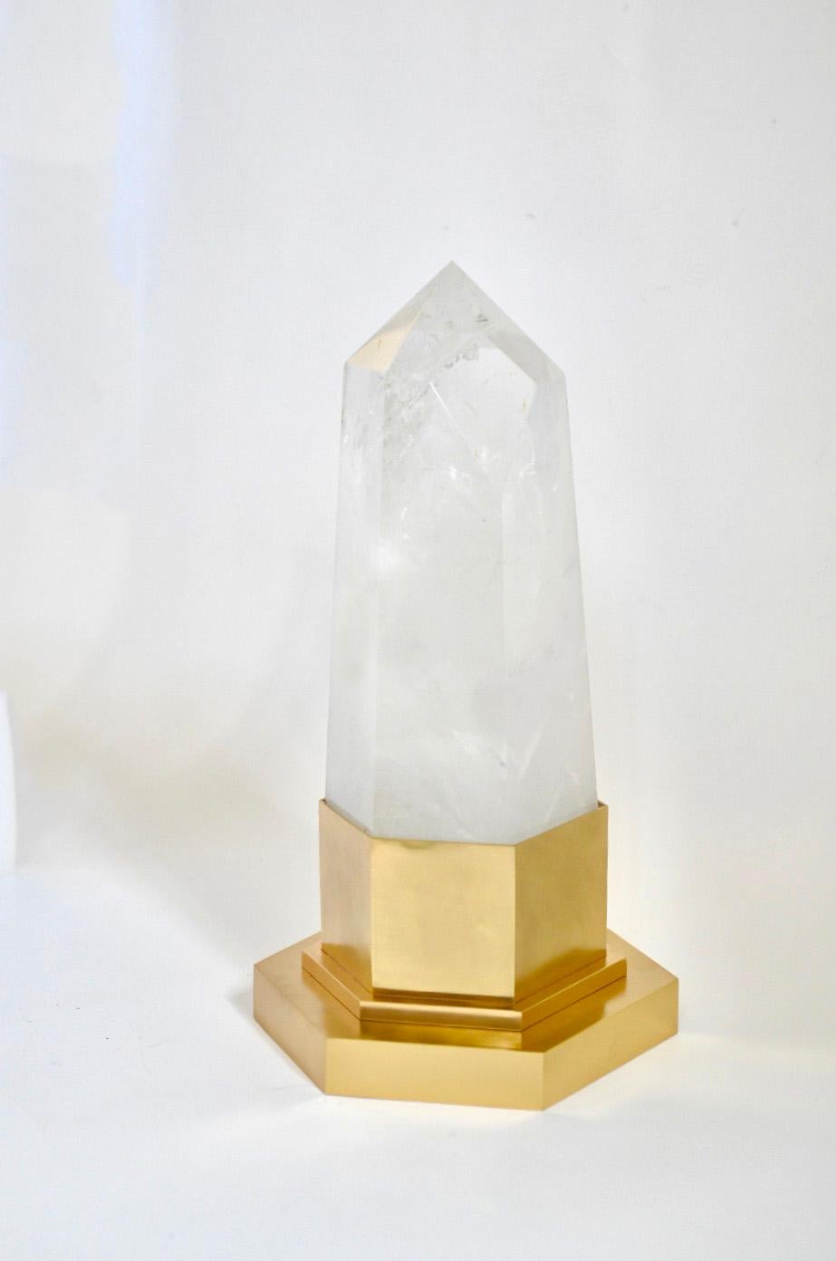 A Rock Crystal Obelisk Light by Phoenix For Sale 1