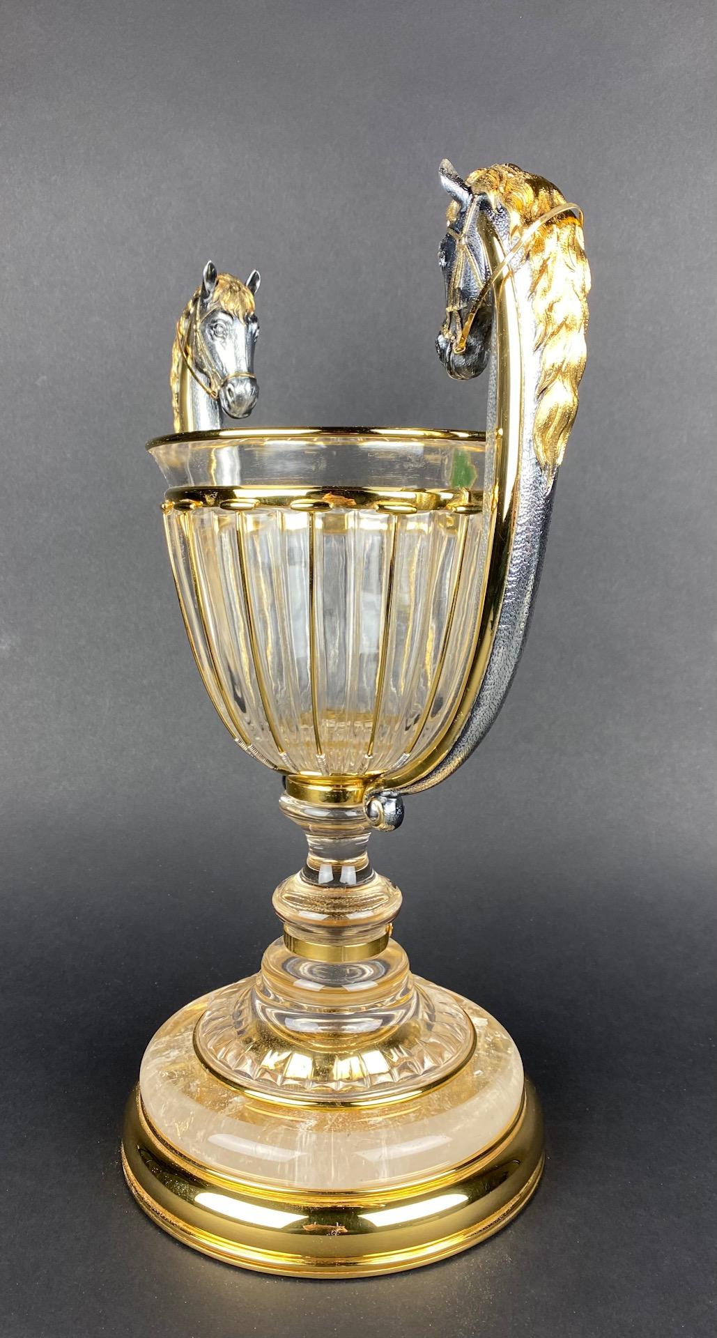 Una coppa in cristallo di rocca e argento sterling di Wolfers in vendita 4