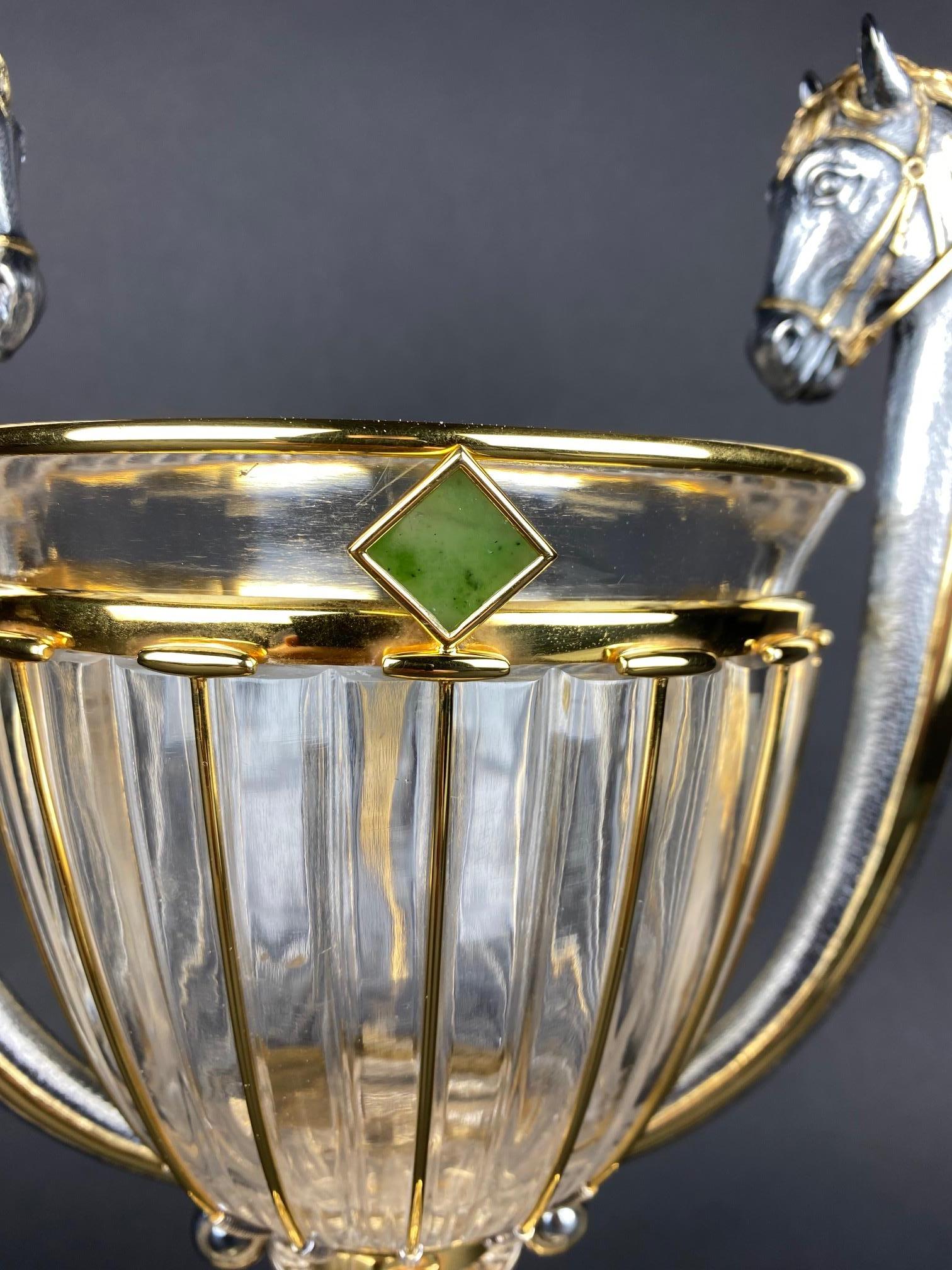 Una coppa in cristallo di rocca e argento sterling di Wolfers in vendita 1
