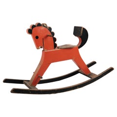Rocking Horse with Original Paint from Around the 1940s with Patina