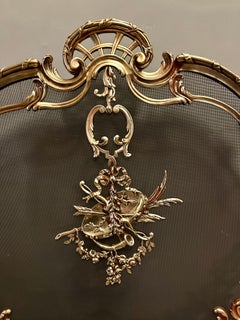 A Rococo French Bronze Fire Screen By Bouhon Freres