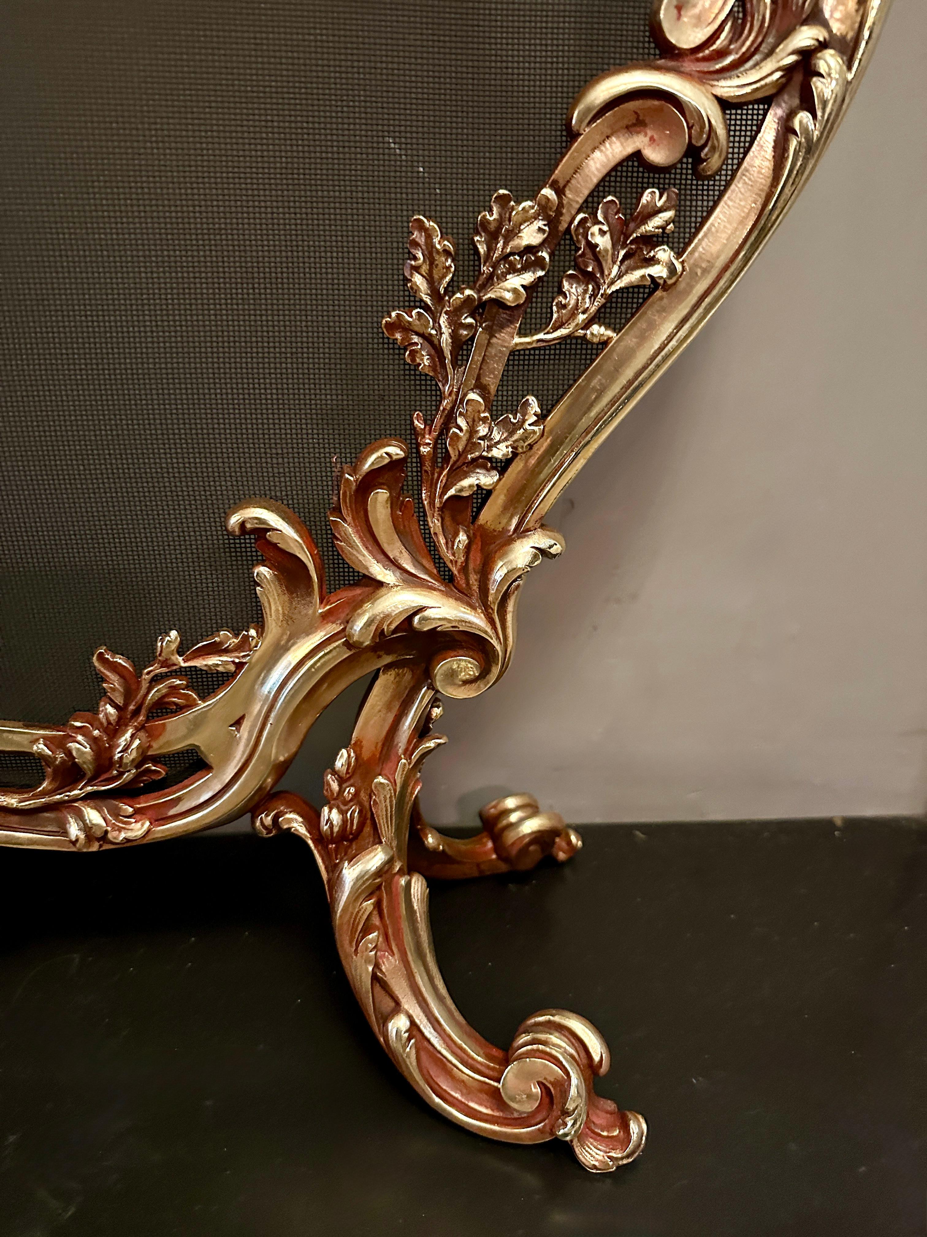 Dorato Parafuoco in bronzo French Rococo di Bouhon Freres in vendita