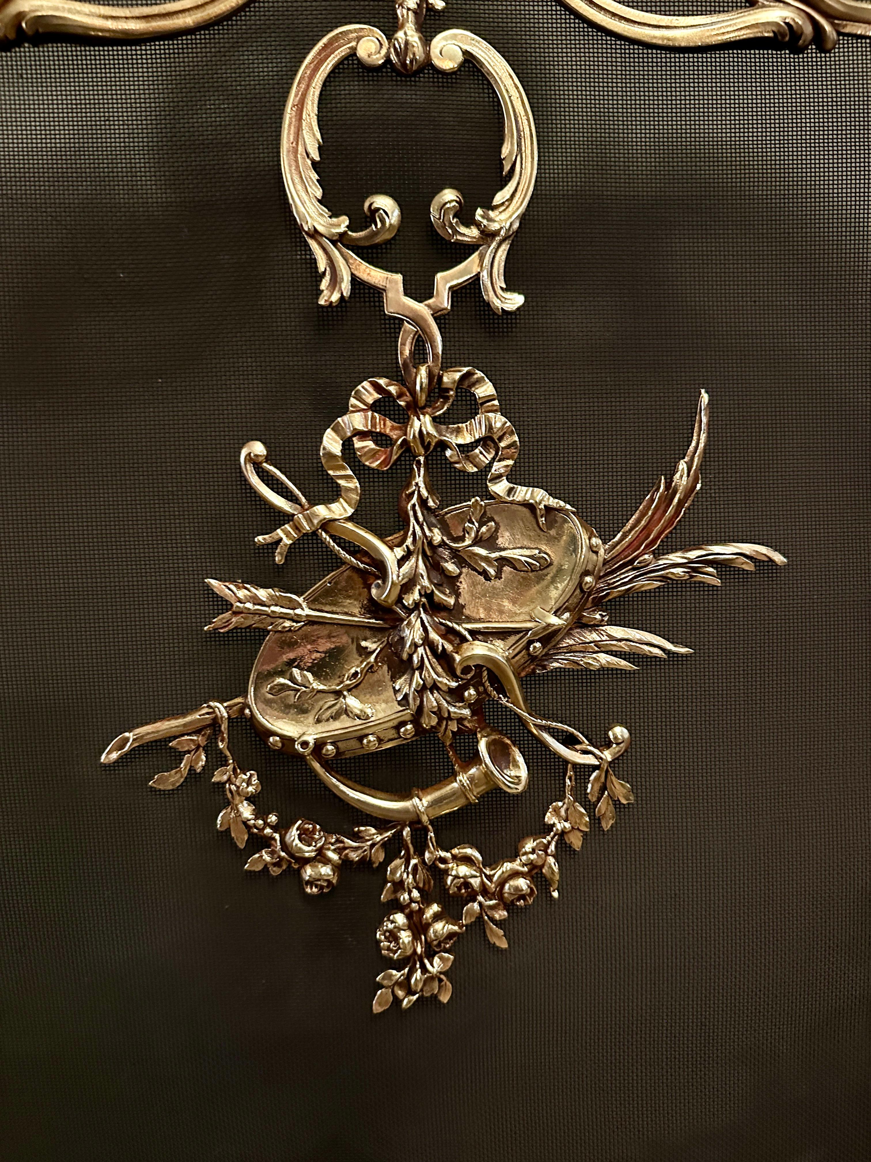 Parafuoco in bronzo French Rococo di Bouhon Freres In condizioni buone in vendita a London, GB