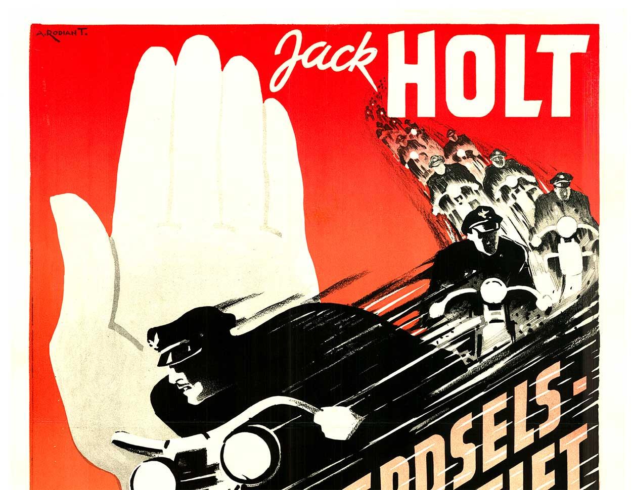 Original Jack Holt  Faerdsels-Politiet  Crash Donovan, Vintage-Filmplakat – Print von A Rodiant