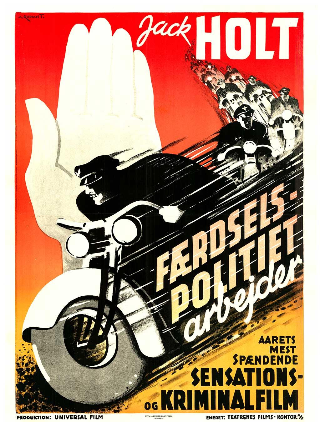 Original Jack Holt  Faerdsels-Politiet  Crash Donovan cartel de cine de época