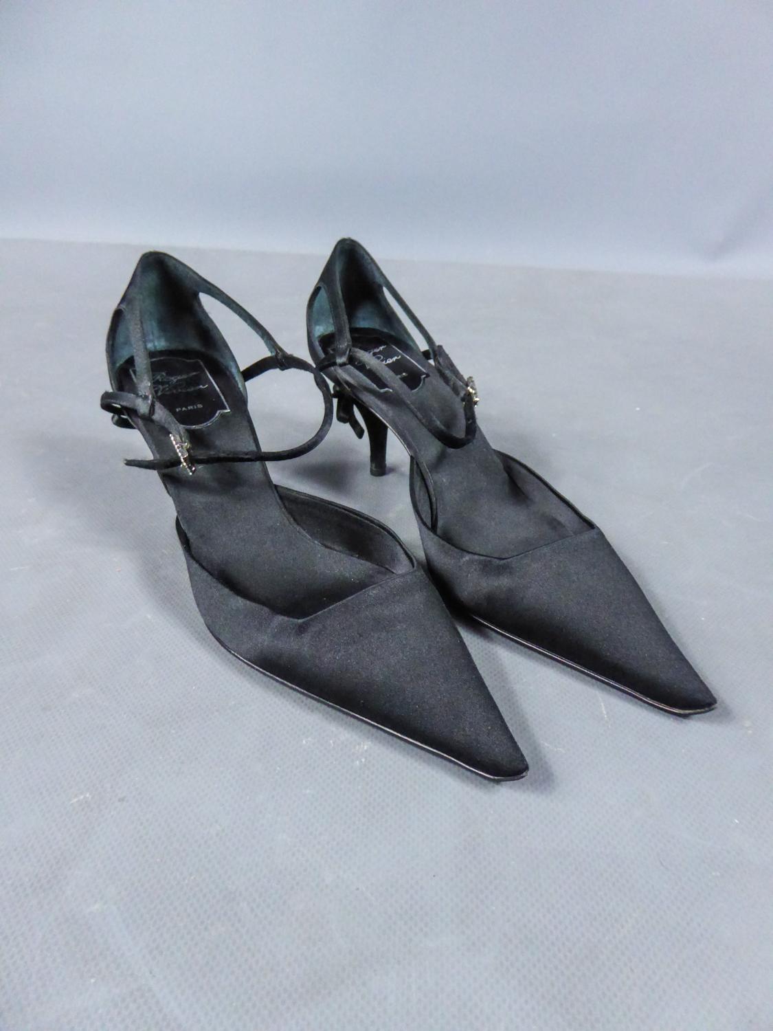 Black A Roger Vivier Pair of Evening Heels Shoes Circa 2000 For Sale