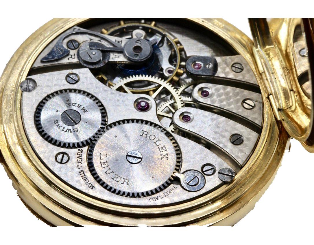 Men's Rolex 18 KCarat Yellow Gold Gentleman's Open Faced Keyless Pocket Watch