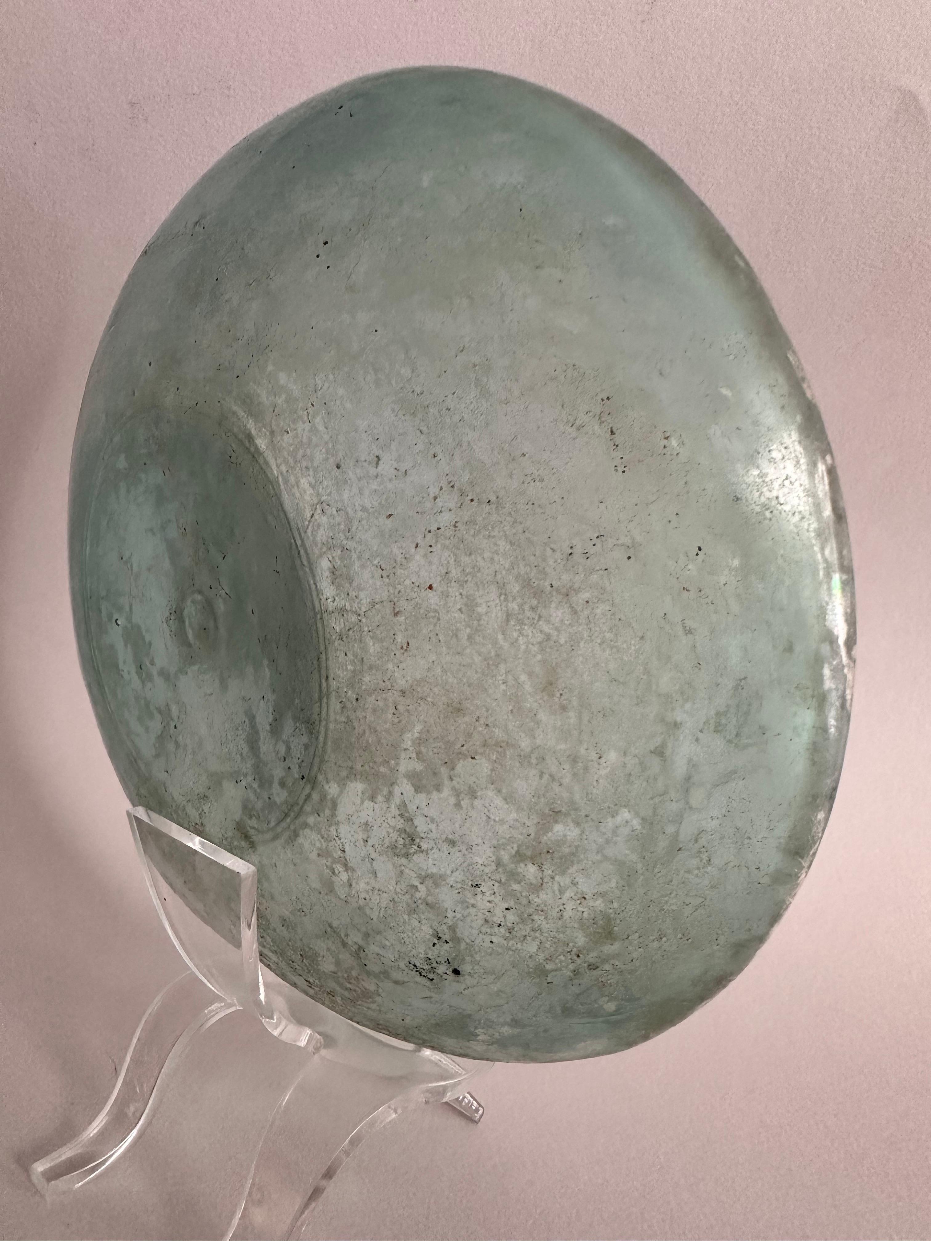 A Roman Blue Glass Bowl, Hellenistic Period, 1st Century B.C. For Sale 5