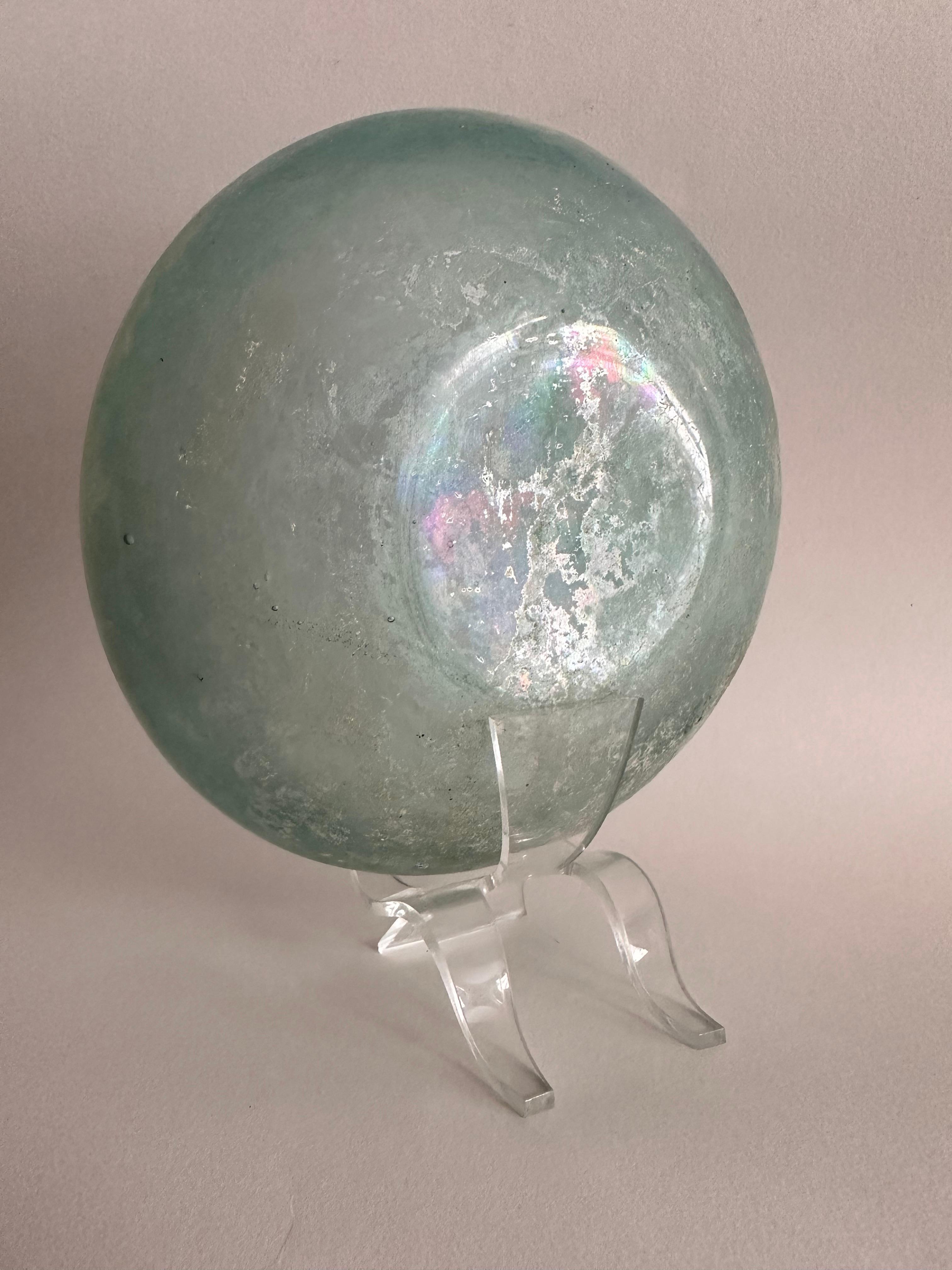 A Roman Blue Glass Bowl, Hellenistic Period, 1st Century B.C. For Sale 7