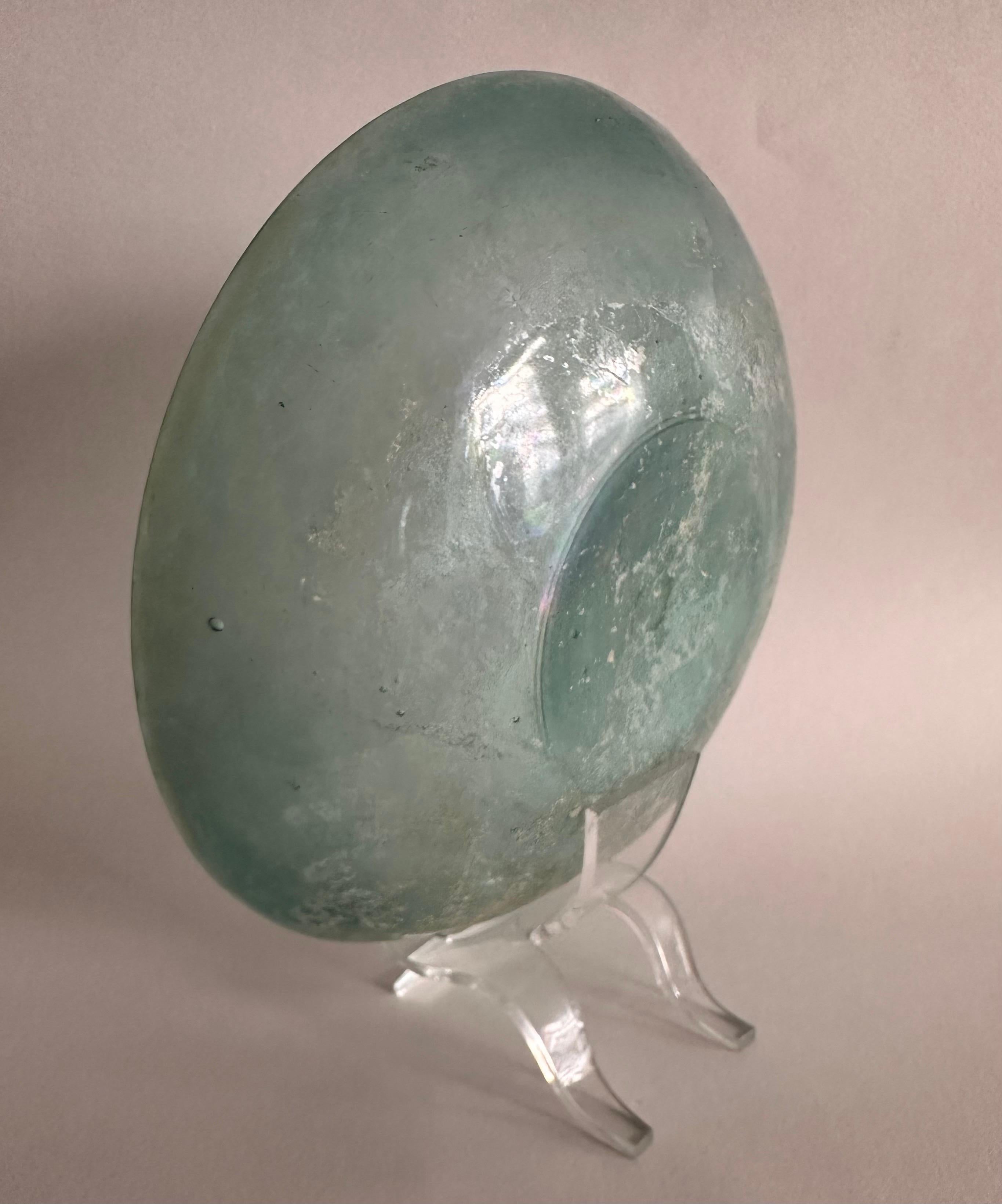 Classical Roman A Roman Blue Glass Bowl, Hellenistic Period, 1st Century B.C. For Sale