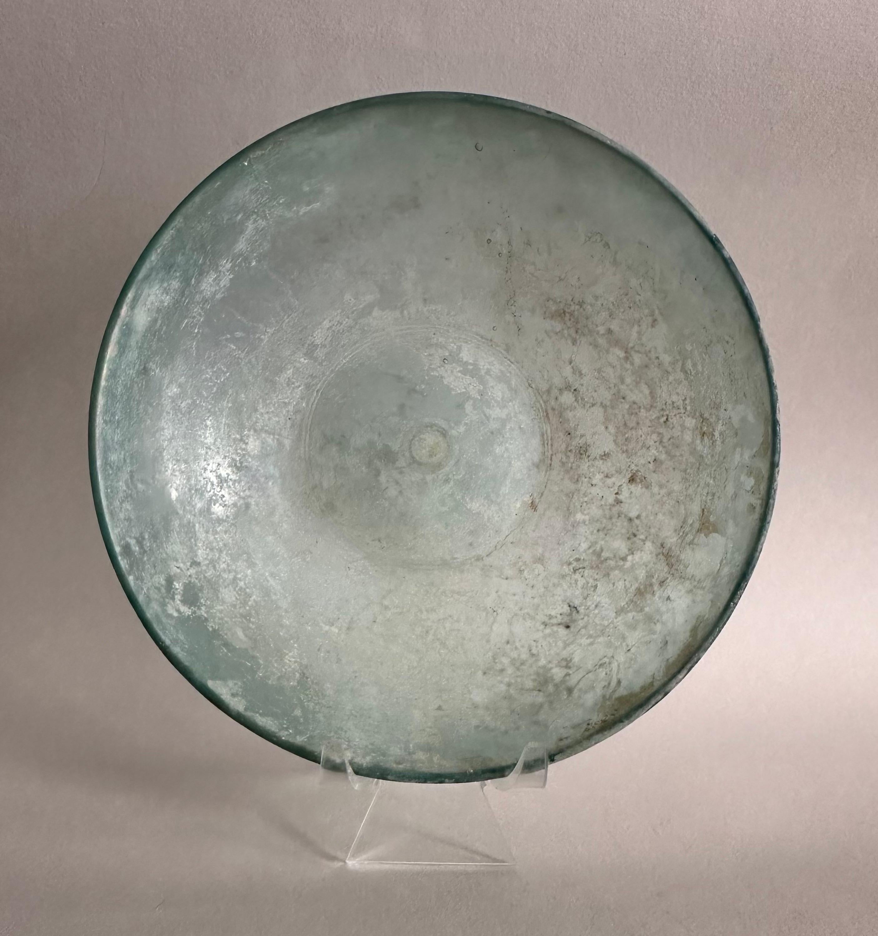 Italian A Roman Blue Glass Bowl, Hellenistic Period, 1st Century B.C. For Sale