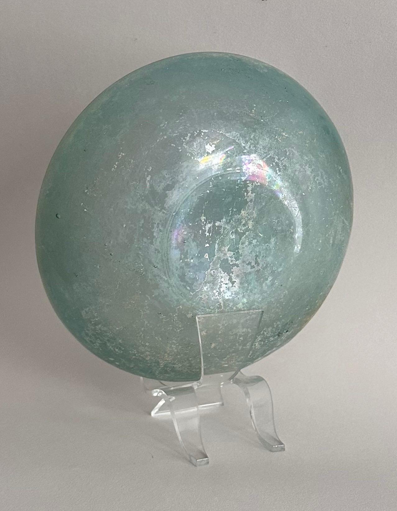 Cast A Roman Blue Glass Bowl, Hellenistic Period, 1st Century B.C. For Sale