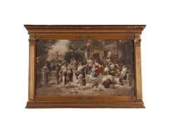 A Roman Floral Festival Polychrome Lithograph By EMANUEL OBERHAUSER (AUSTRIAN, 1