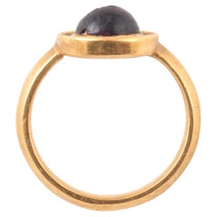Roman Grasshopper Garnet Intaglio set in a Gold Ring 1st century