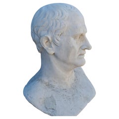 A Roman Gesso Portrait Head of Julius Caser