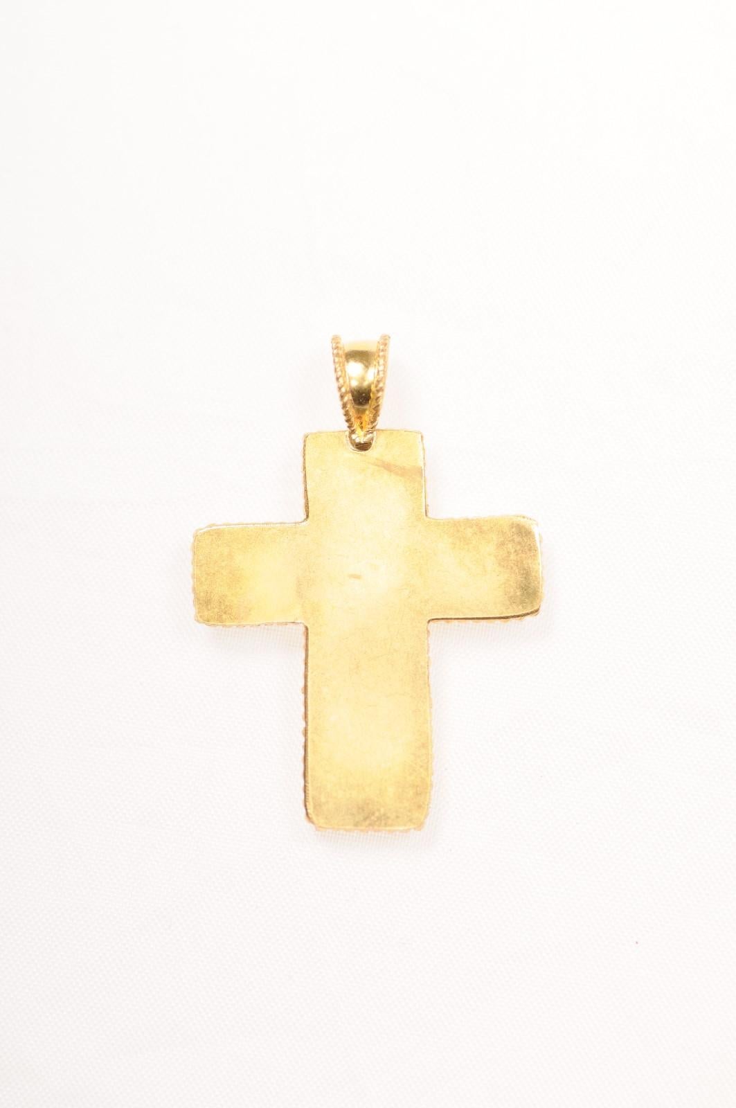 Femenino o masculino Cruz romana de cristal engastada en oro de 21 quilates (sólo colgante) en venta
