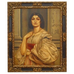 Portrait d'une dame romaine, peint à la main dans le style victorien, fin du XXe siècle