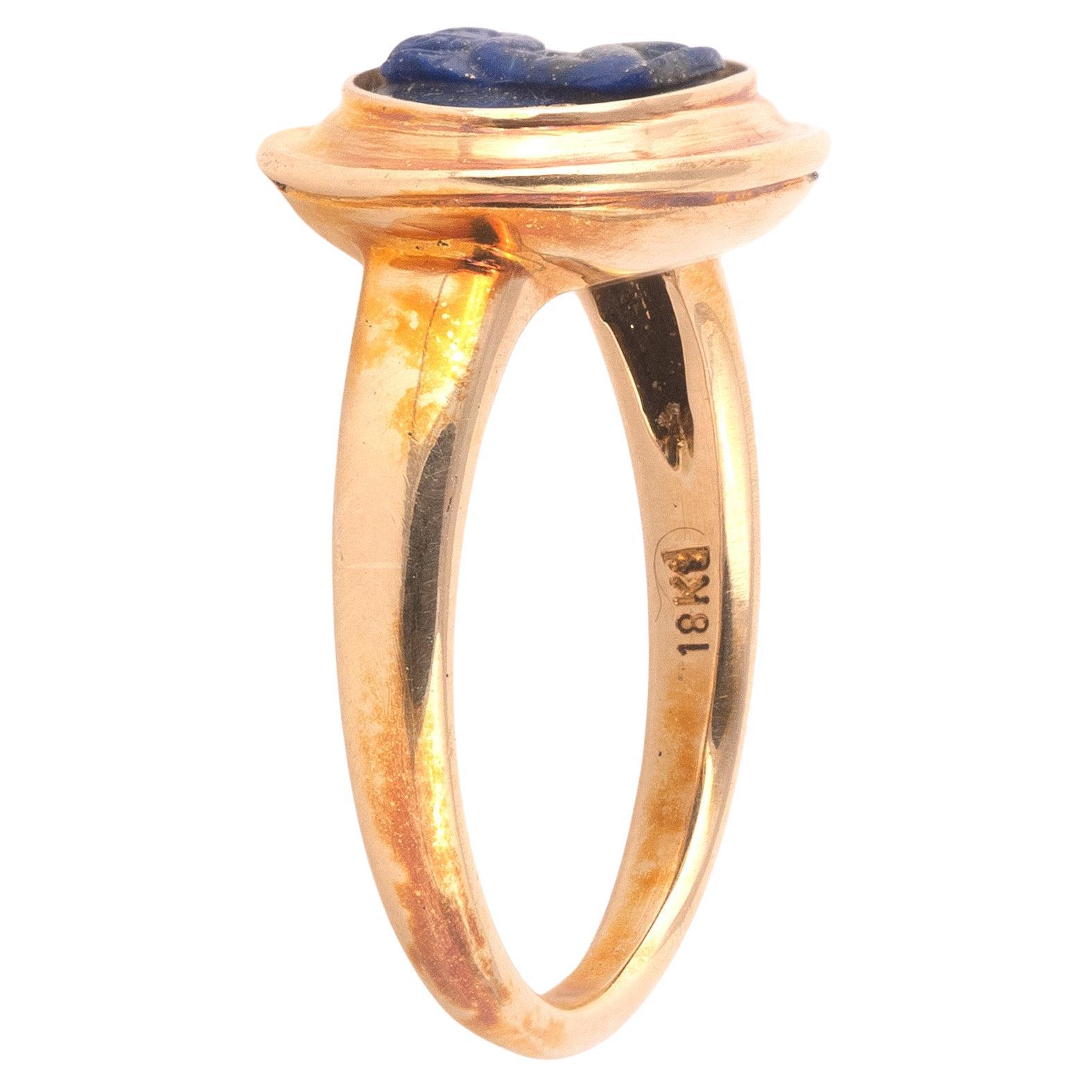 Classical Roman A Roman Lapis-Lazuli Cameo Of Cupid Circa 2nd Century A.D. For Sale