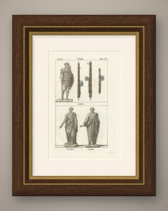 A Roman Lictor with the Fasces, a Senator and a Consul, Lithograph, 1842