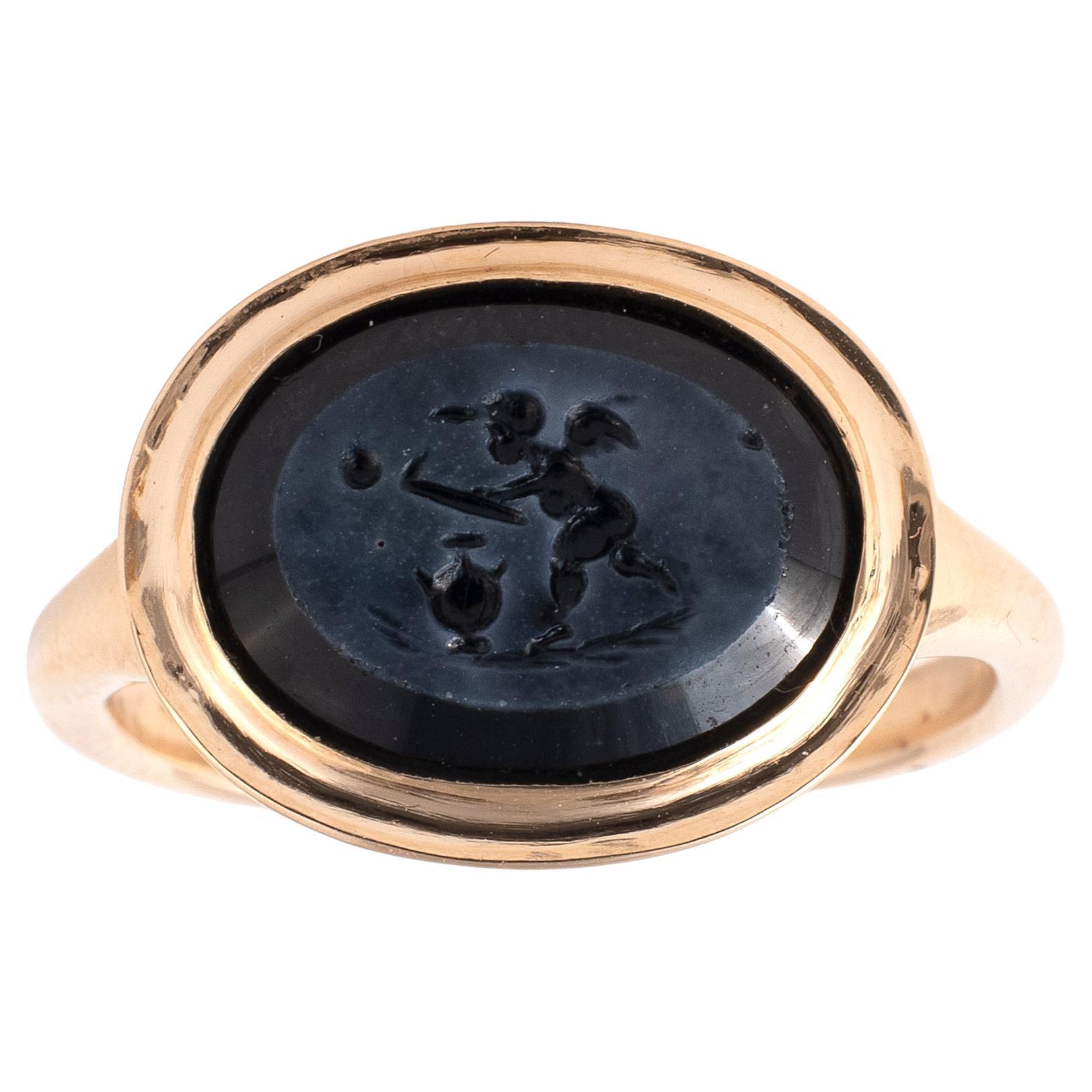 Intaglio romano di Nicolò raffigurante un amorino, circa del I-II secolo d.C. In condizioni buone in vendita a Firenze, IT