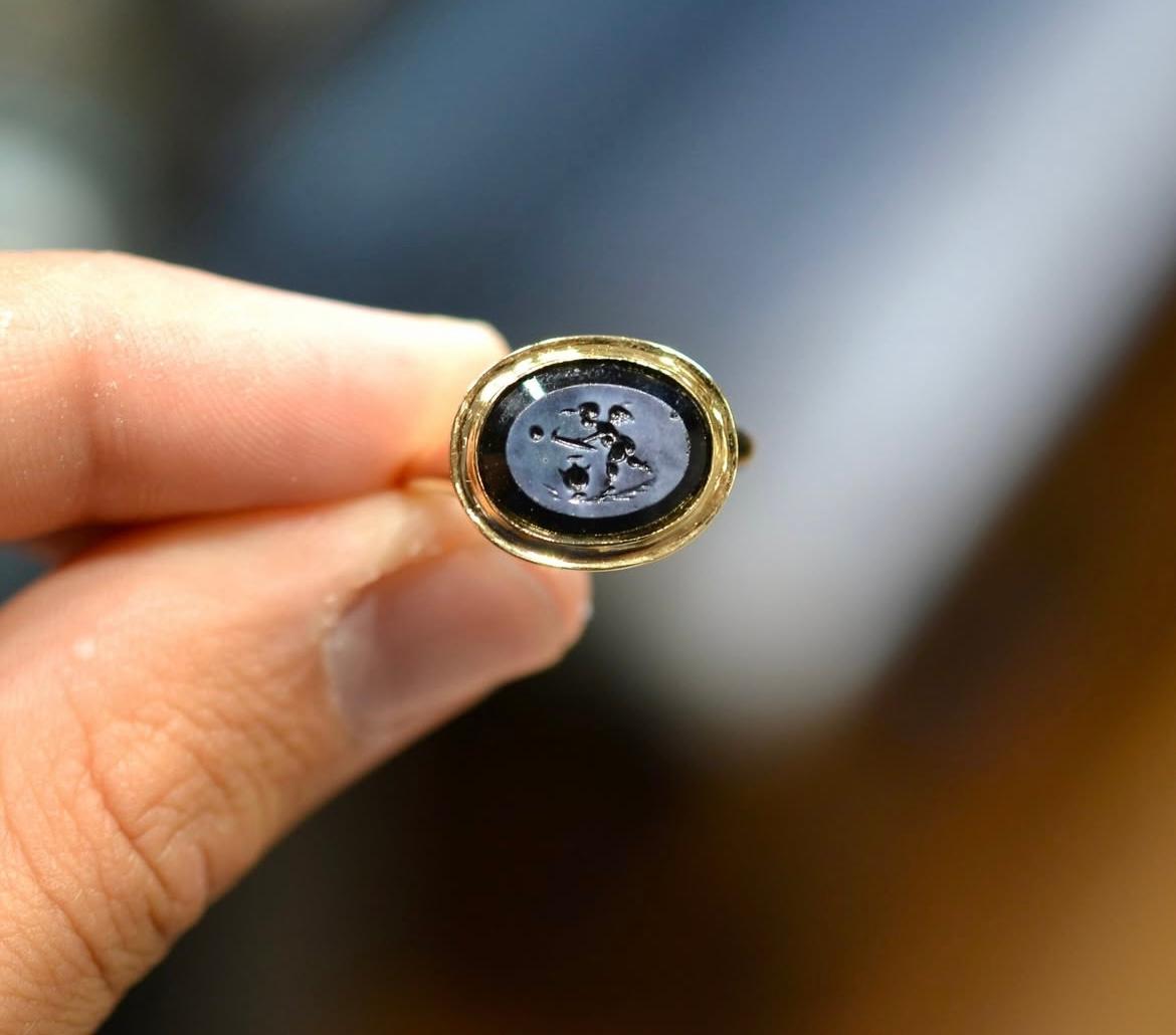 da uomo o donna Intaglio romano di Nicolò raffigurante un amorino, circa del I-II secolo d.C. in vendita