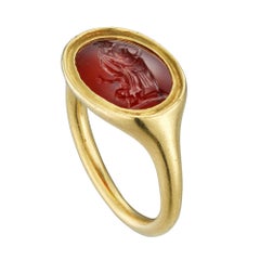 A Roman orange agate intaglio