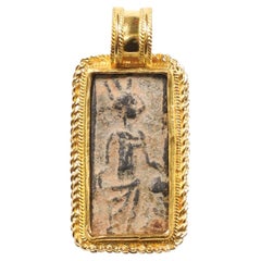 A Roman Priest seal pendant set in 21K gold (pendant only)