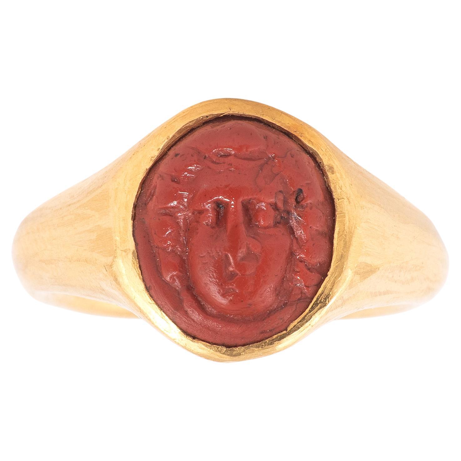 A Roman Red Jasper Cameo Of Medusa Circa 2nd Century A.D.