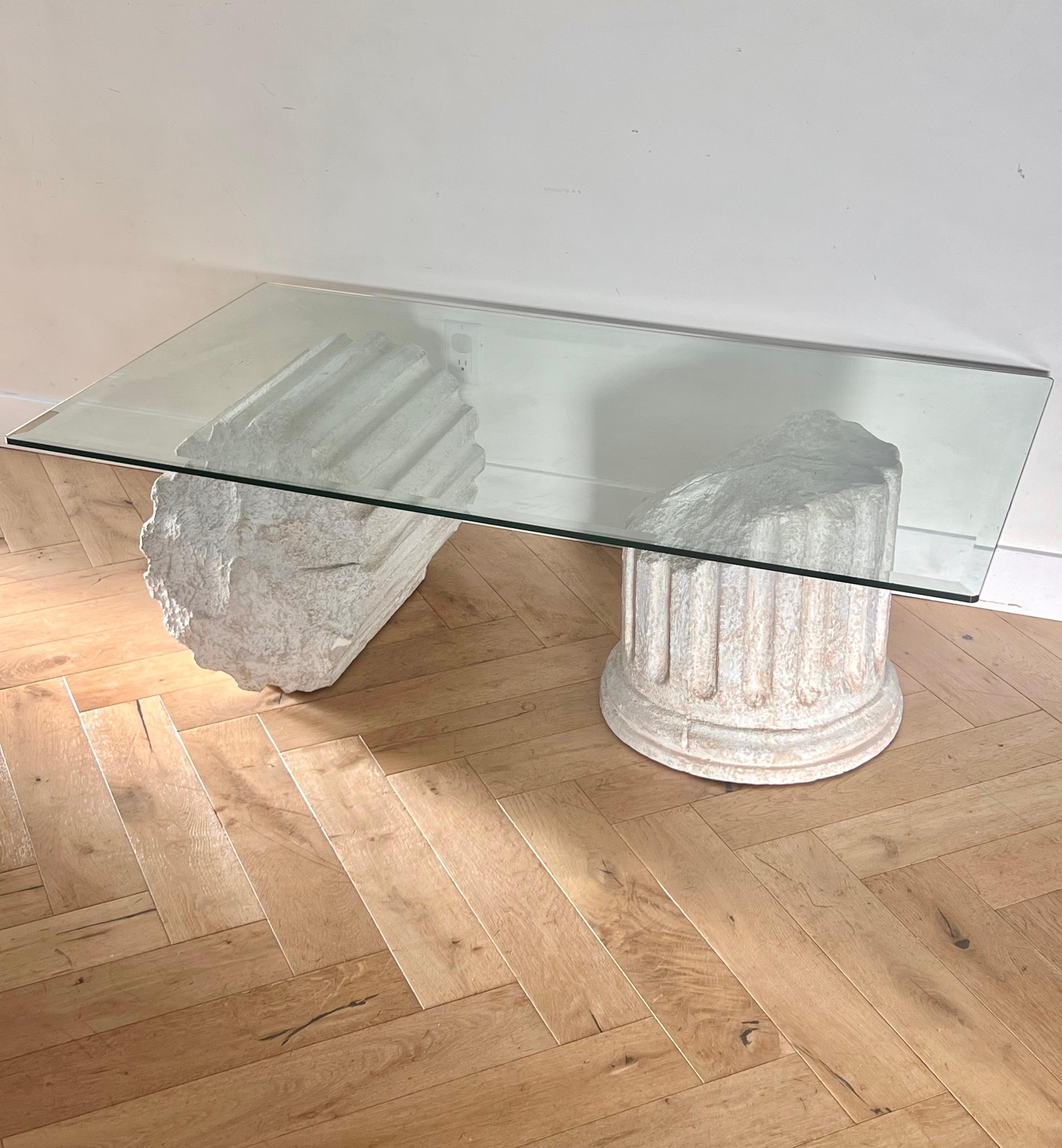 A Roman ruins coffee table after Gufram Capitello, late 20th century 6