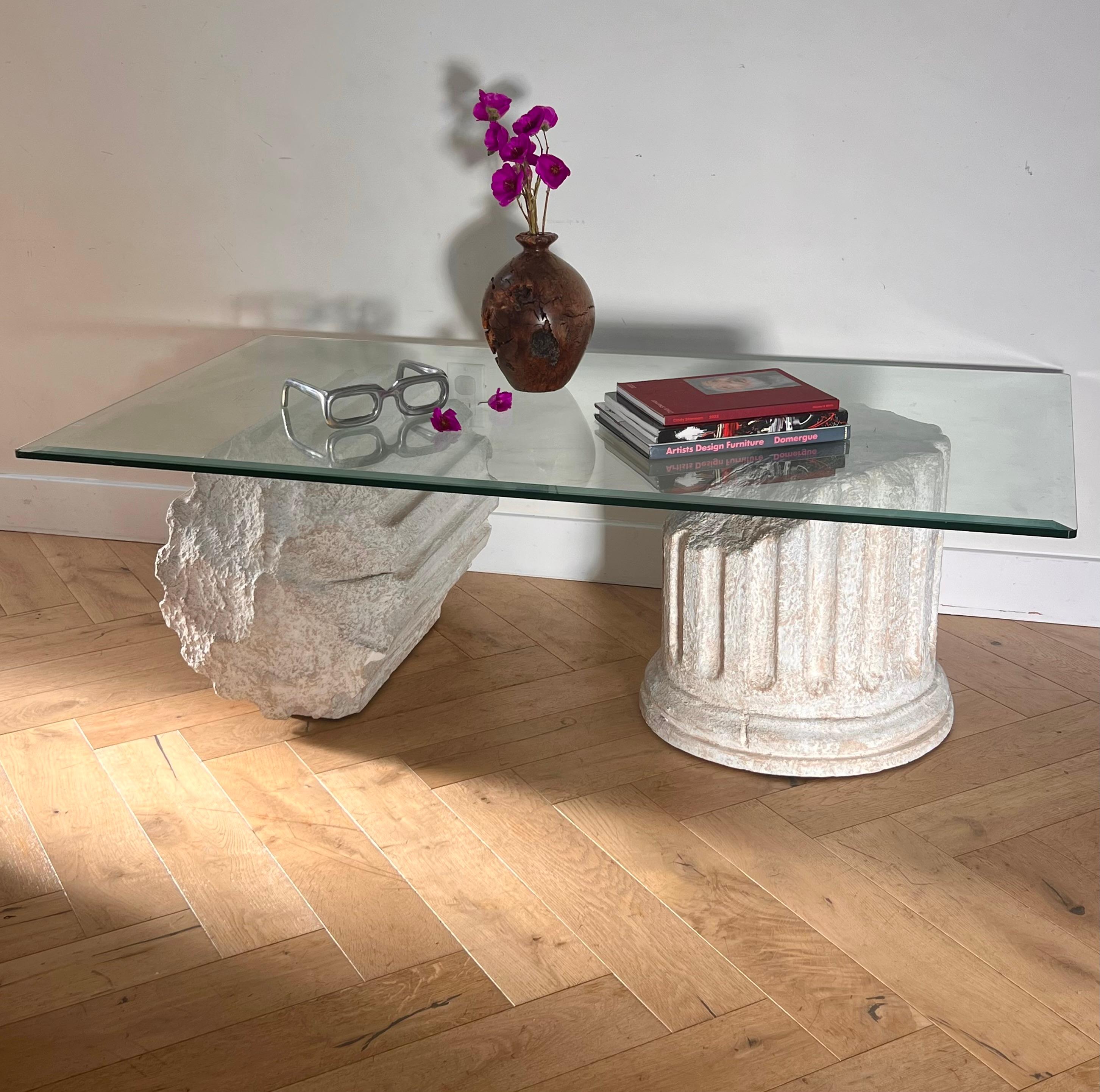 A Roman ruins coffee table after Gufram Capitello, late 20th century In Good Condition In View Park, CA