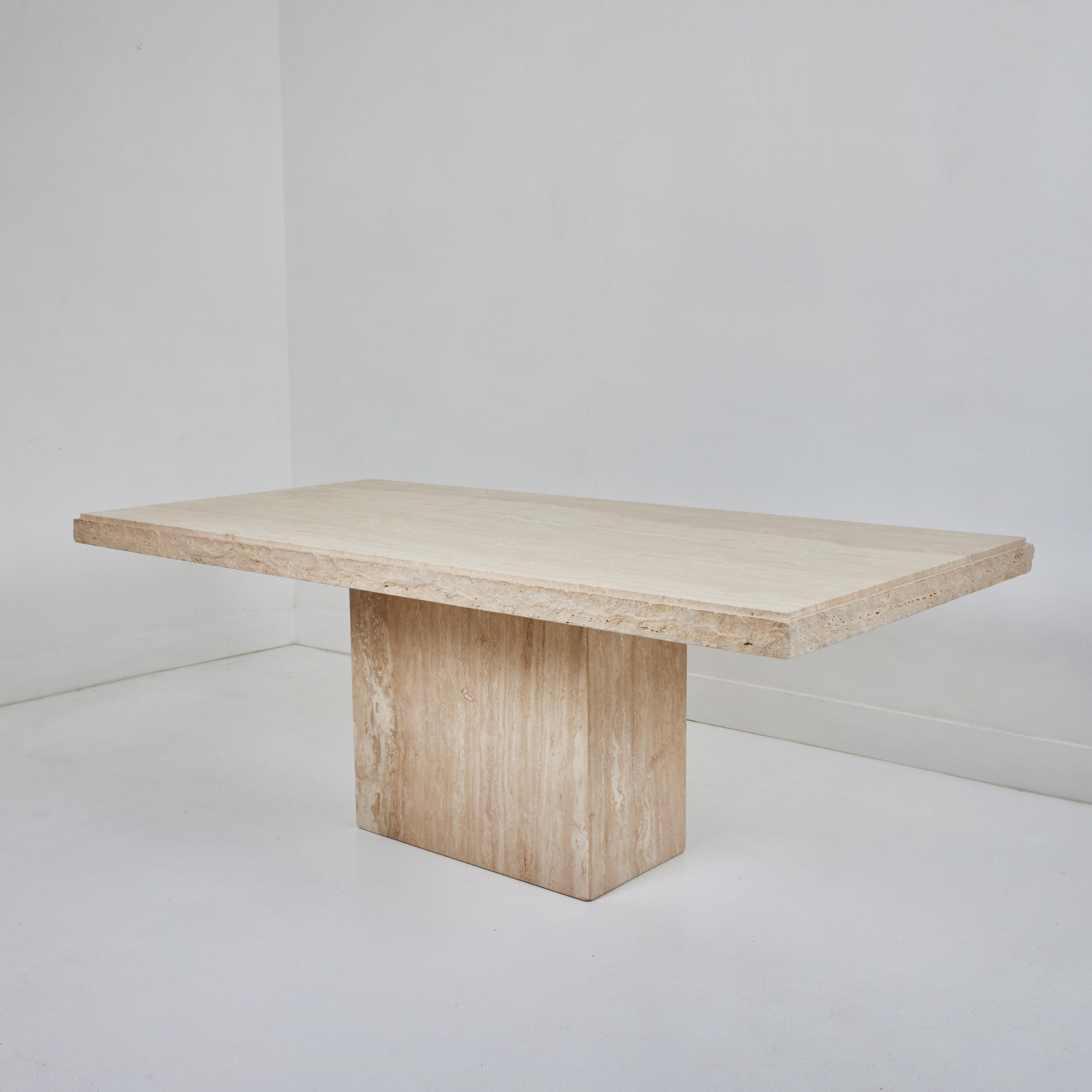Mid-Century Modern A Roman Travertine Dining Table with a Quarry Edge For Sale