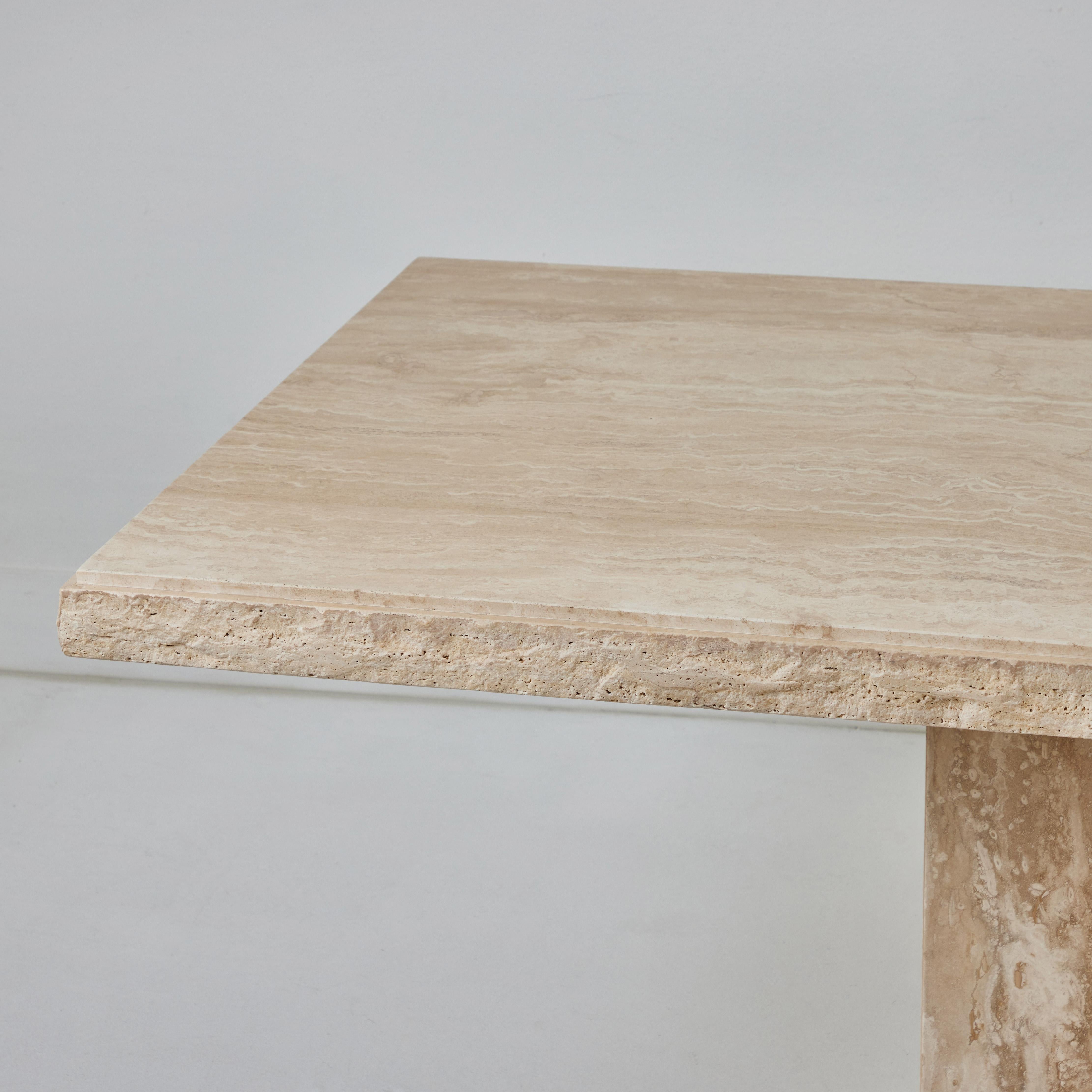 Late 20th Century A Roman Travertine Dining Table with a Quarry Edge For Sale