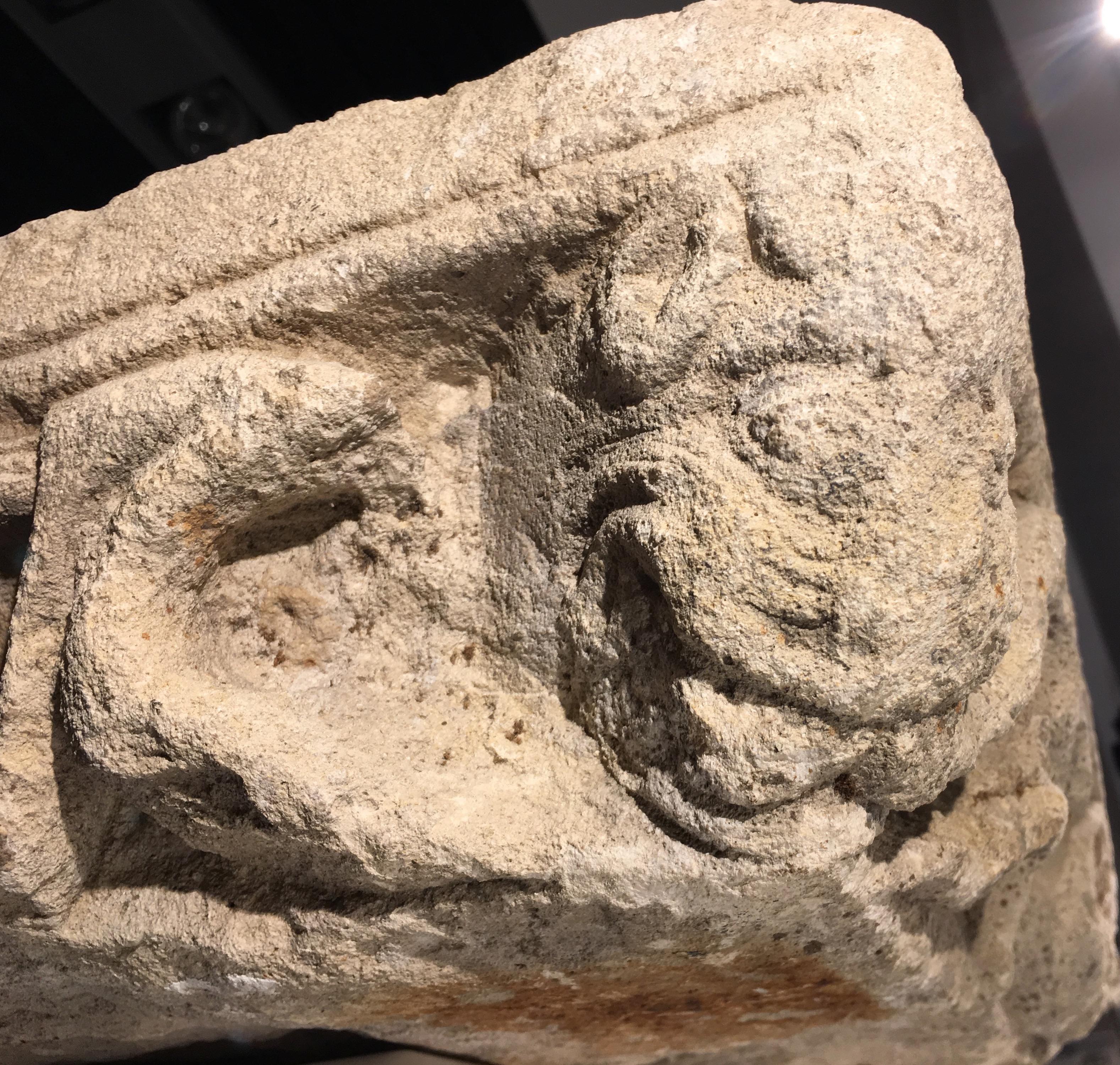 French Romanesque Stone with Mythical Animals, 12th-13th Century, France For Sale
