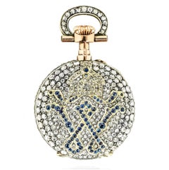 Ein Romanov Erbstück Gold Diamant & Saphir Set Fob Uhr C1890