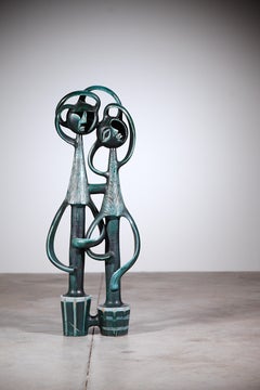 Romantische Keramik-Skulptur von Boleslaw Danikowski, Frankreich, 1970er Jahre