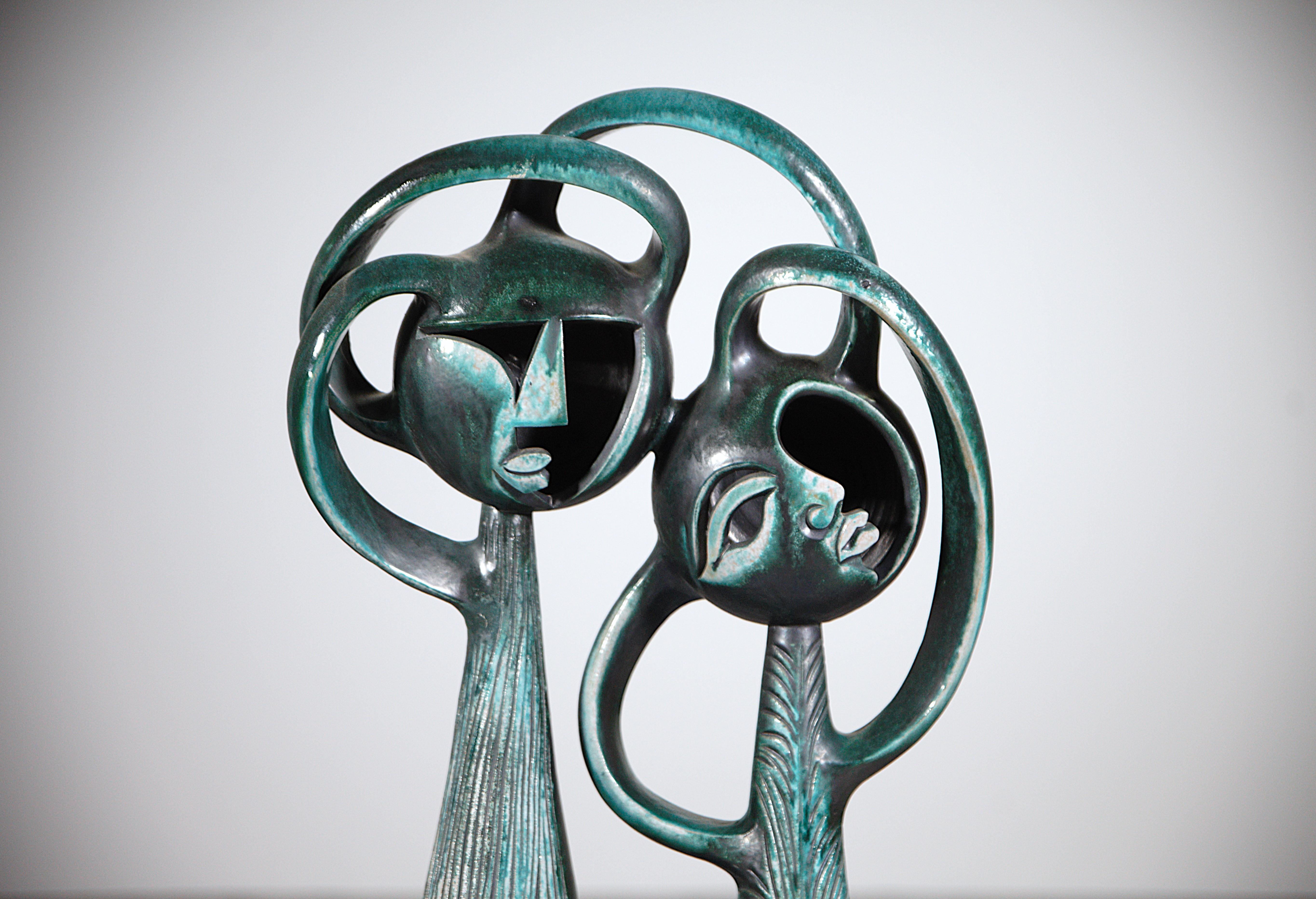 Céramique Sculpture romantique de Boleslaw Danikowski, France, 1970 en vente