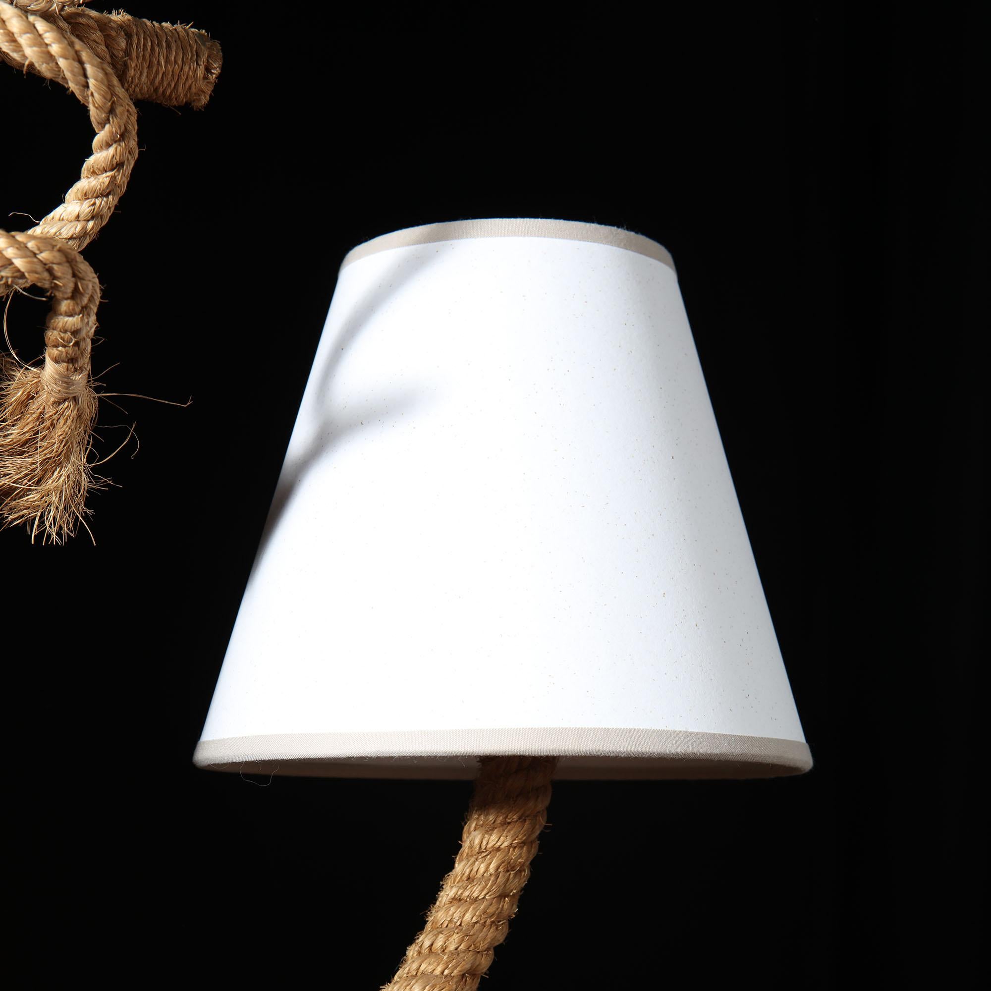 French Rope Twist Achor Hanging Light by Audoux Minet