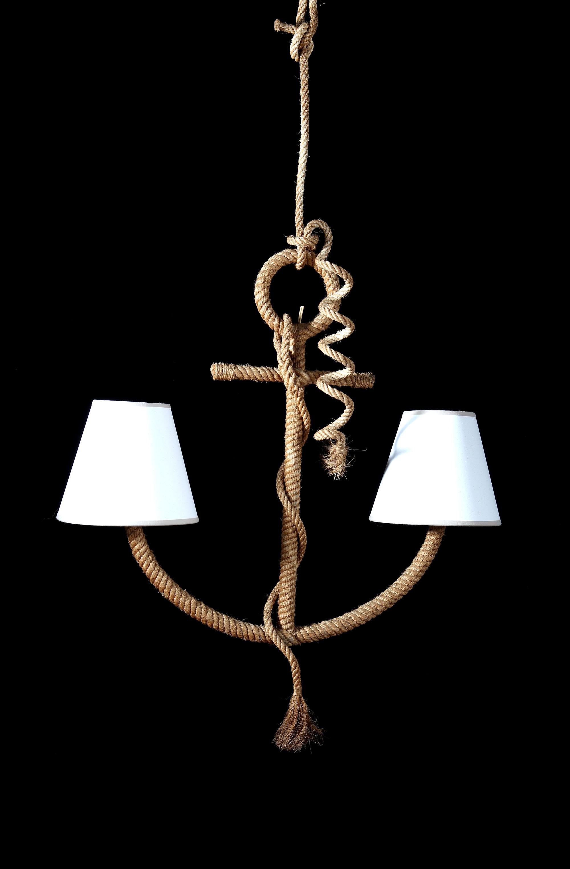 Rope Twist Achor Hanging Light by Audoux Minet 1