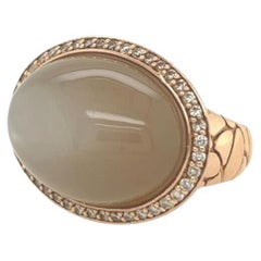 A Rose Gold, Moonstone and Diamond Ring