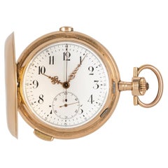A Rose Gold Quarter Repeater Chronograph Full Hunter Pocket Watch C1896