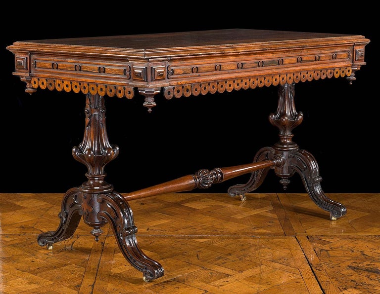 Rosewood 19th Century Library Hall Table In Good Condition For Sale In London, GB