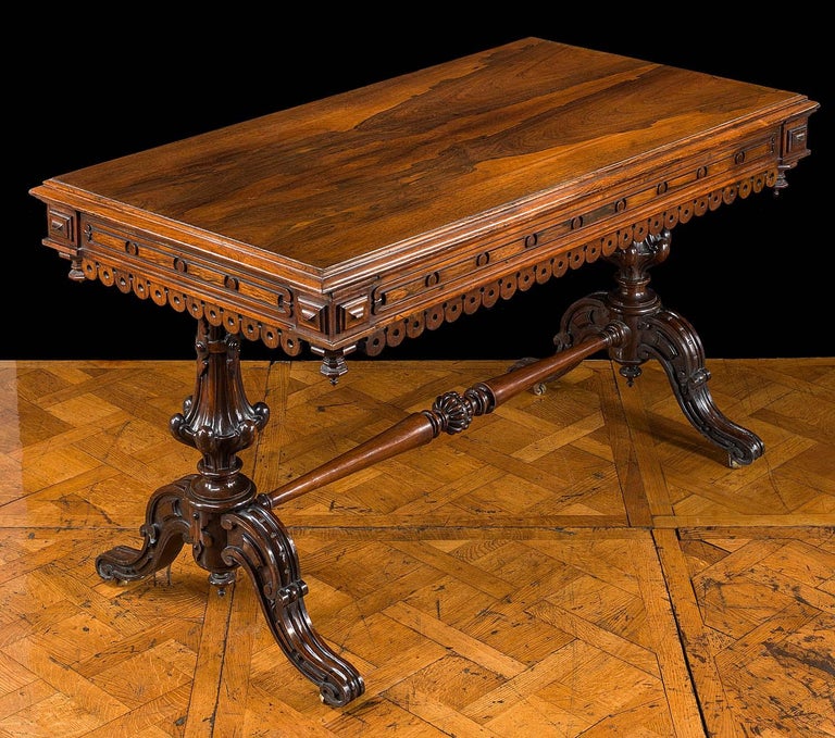 Mid-19th Century Rosewood 19th Century Library Hall Table For Sale