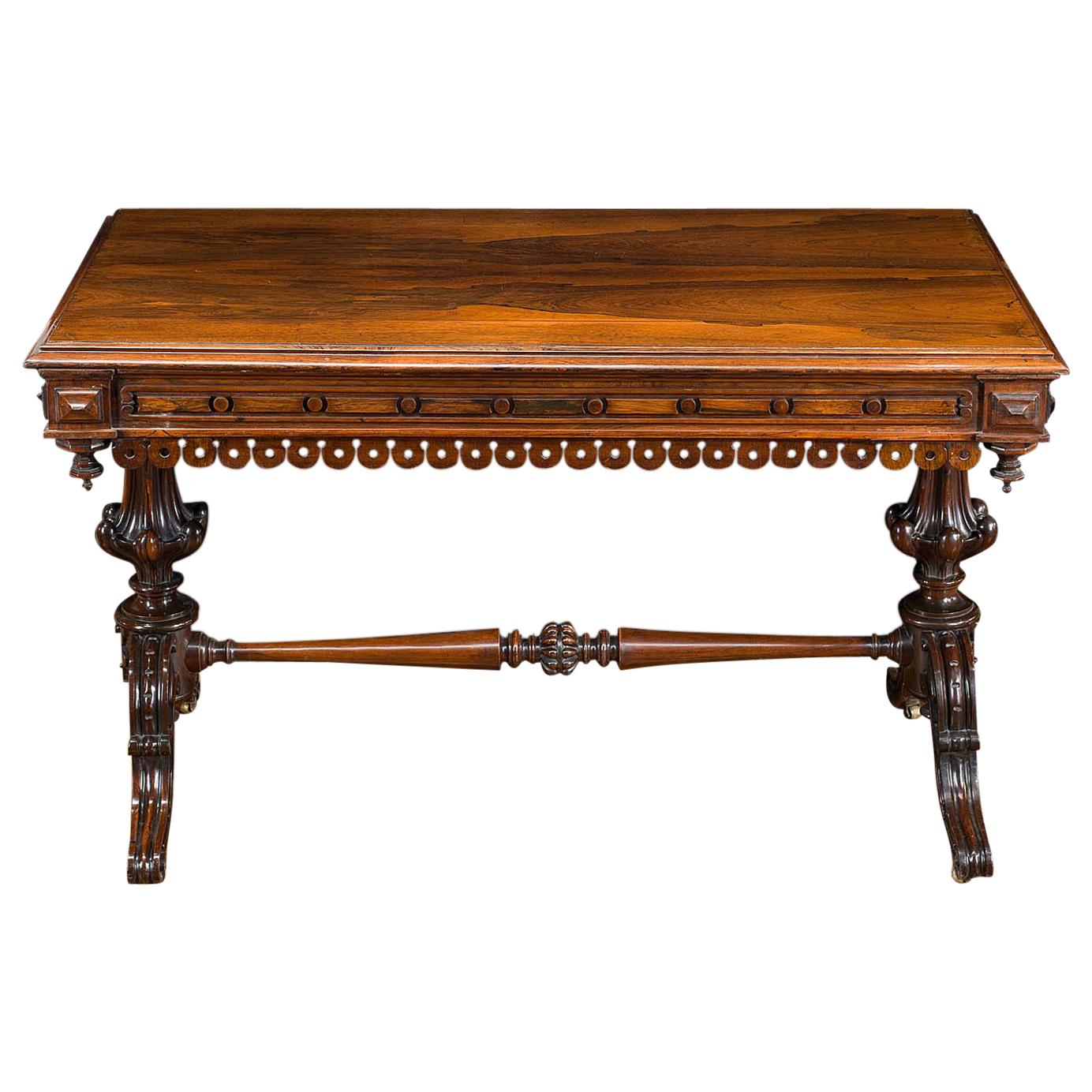 Table de bibliothèque du 19ème siècle en bois de rose