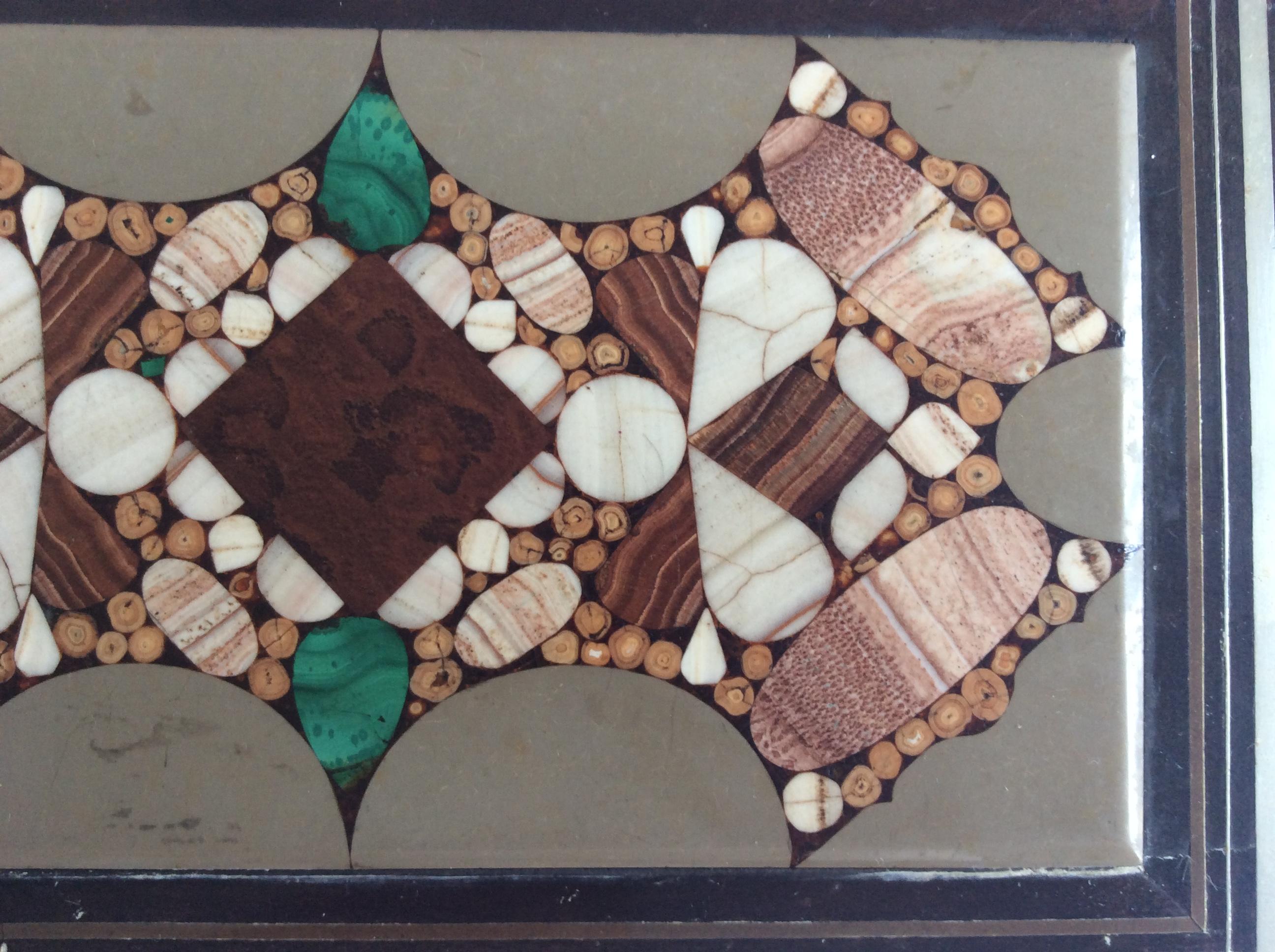 Rosewood and Silver Pietra Dura Inlayed Wooden Box For Sale 1