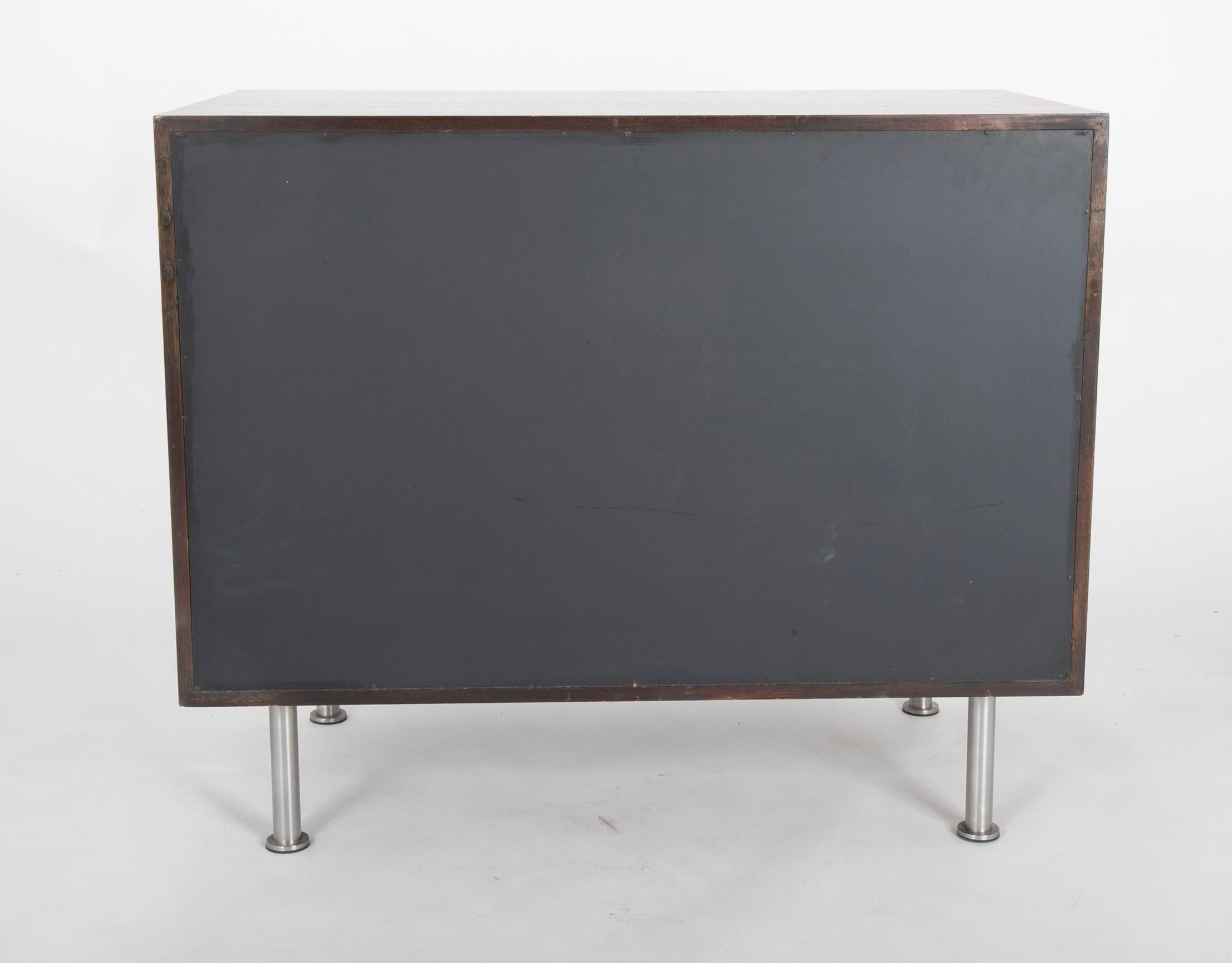 Rosewood Bedside Cabinet with Chrome Legs For Sale 4